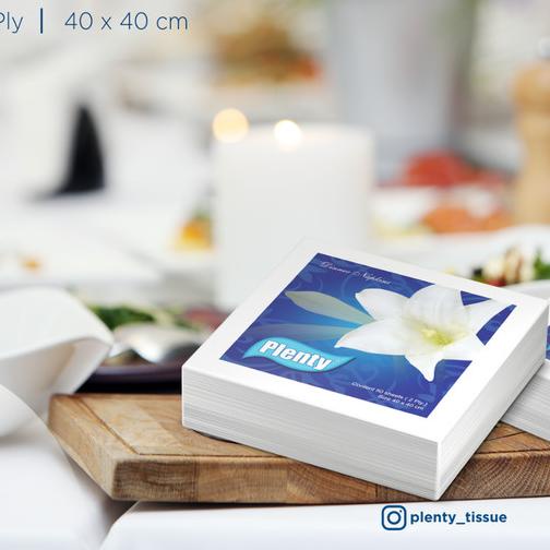 ➪ Plenty® Dinner Napkin Tissue Blue ♨