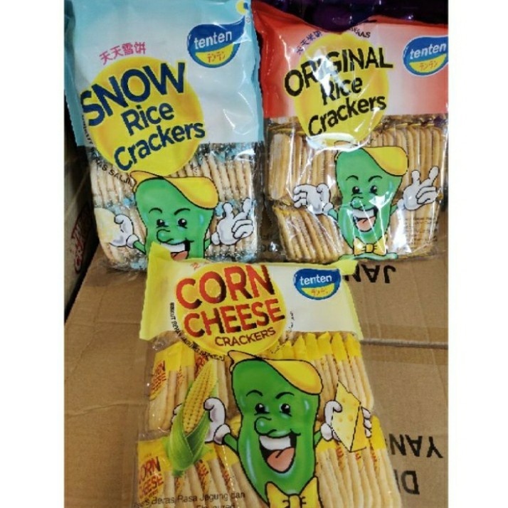 [JUMBO] Ten Ten Cheese Corn / Original 230gr / Biskuit Crackers Rasa Jagung Keju Jumbo Tenten Beras Bin Bin