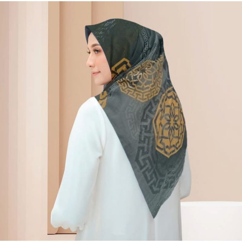 Diskon  Hijab Voal Segiempat Motif Diana Abu Kerudung Segiempat Motif Jilbab Instan
