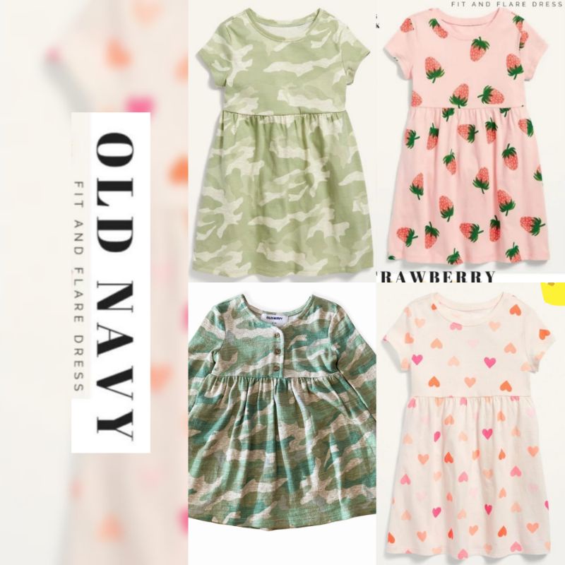 Dress Anak Old Navy Kids | Dress motif lucu | Dress katun rayon | Dress lengan panjang | Dress balit