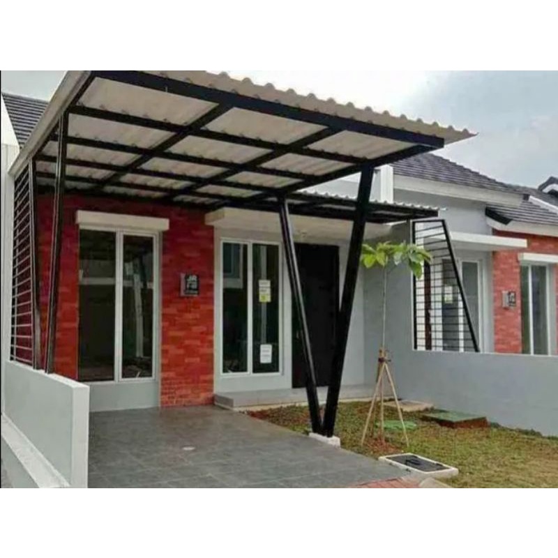 Kanopi alderon kanopi besi galvanis minimalis atap alderon kanopi murah berkualitan jangka panjang
