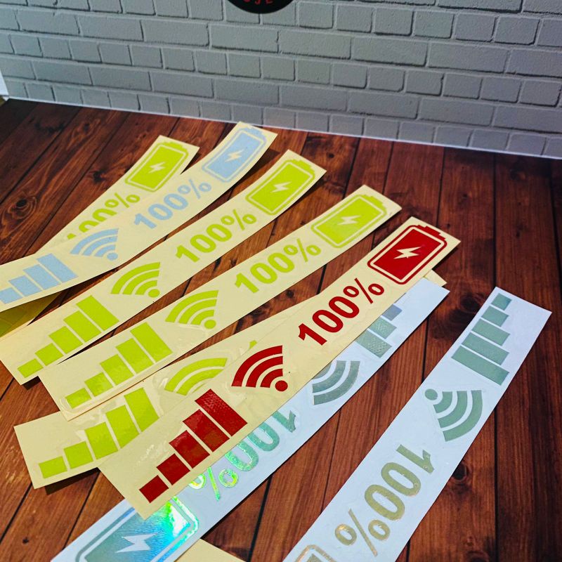 Sticker bar signal Stiker sinyal wifi batrai cutingsticker motor viral bahan reflektive,hologram