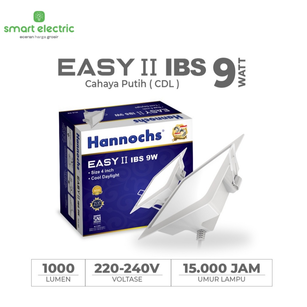 Hannochs Easy 9 Watt Lampu Downlight Kotak LED Ceiling Tanam Plafon