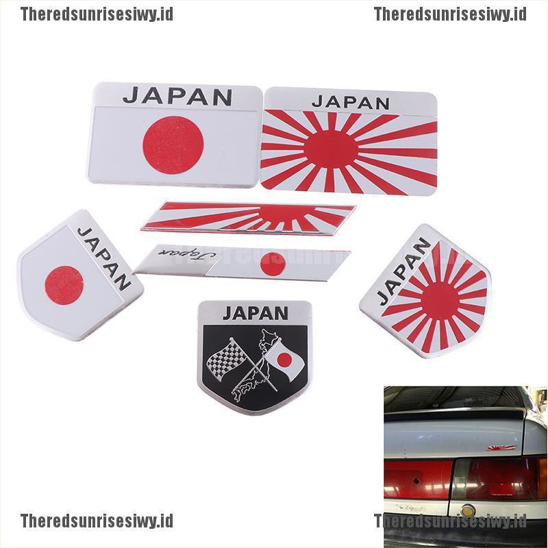 Xz 1Pc Stiker Emblem Logo Bendera Jepang Bahan Alloy untuk Dekorasi Mobil / Motor