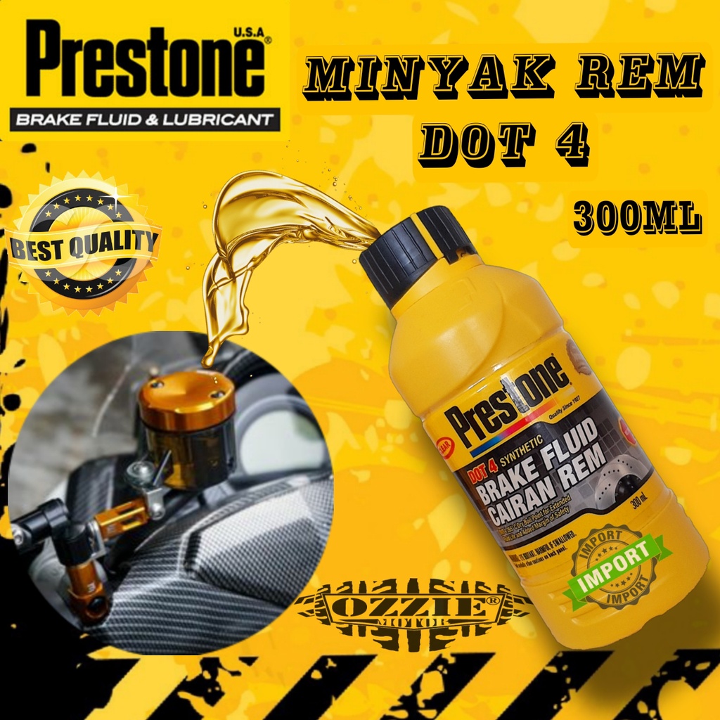 PRESTONE minyak rem Dot 4 (300ml) Brake Fluid motor dan mobil