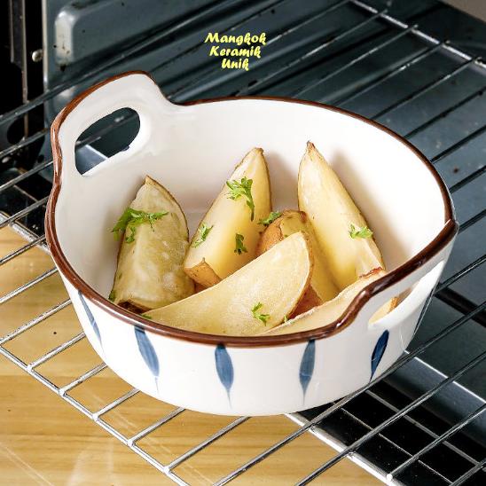 (SEAN) MANGKOK KERAMIK UNIK BAHAN KERAMIK TEBAL MANGKOK MIE SUP KUAH OVEN