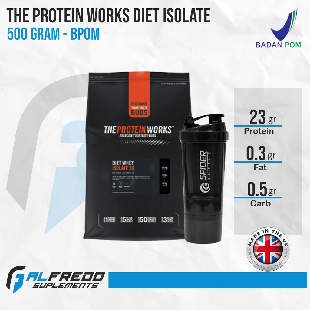 The Protein Works Diet Whey Protein Isolate 90 500gram BPOM