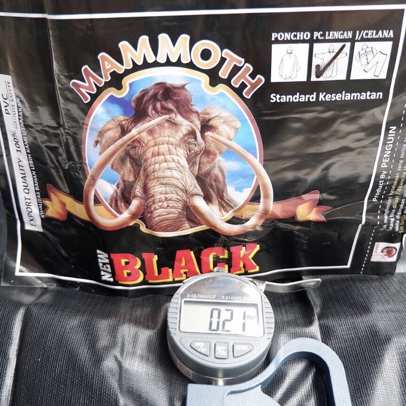 Jas Hujan Setelan Jaket Celana Black Mammoth New/Jas Hujan Ukuran Jumbo All Size Bahan PVC Tebal (Harga Murah)