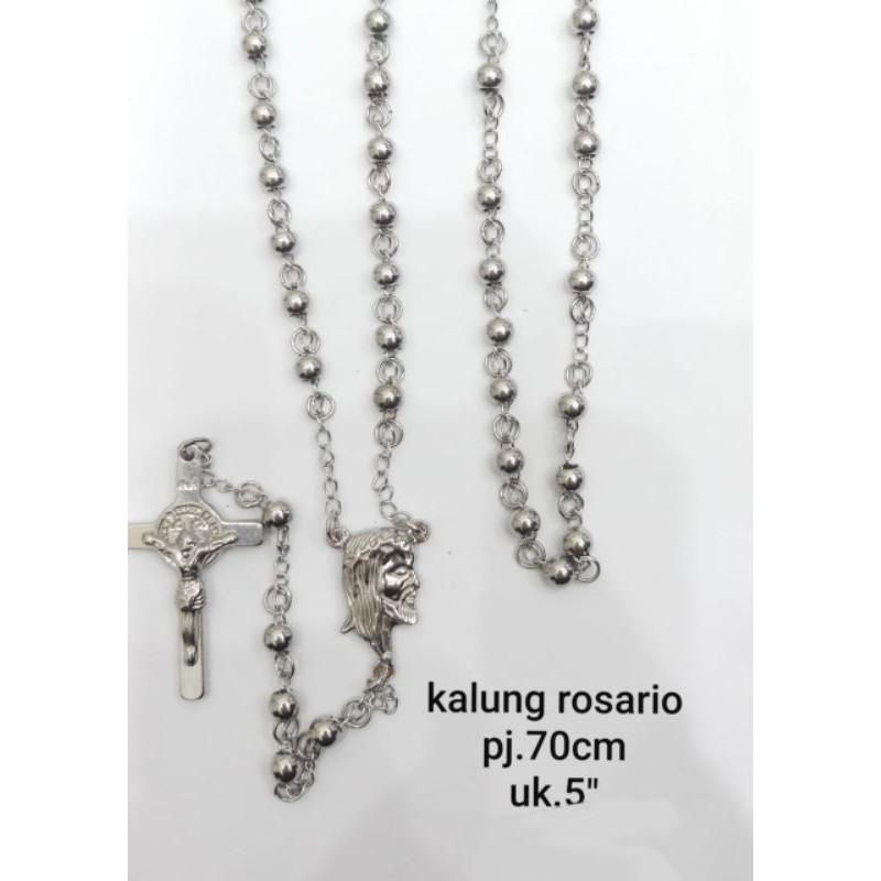 Kalung Rosario Silver Titanium59