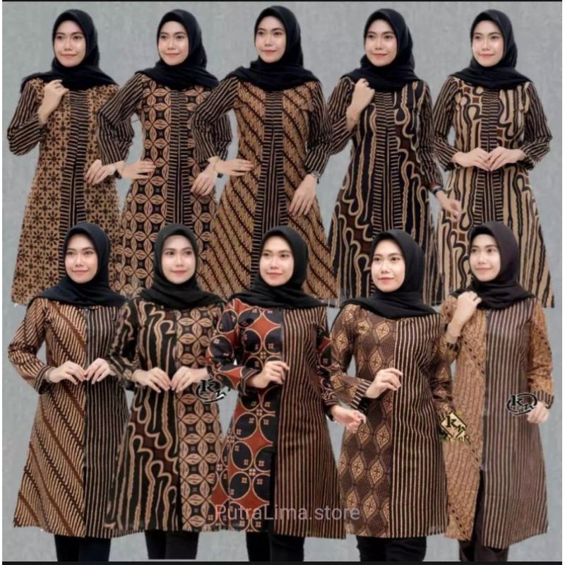 JUMBO Batik Tunik SOGAN wanita Kenongo ASLI Pekalongan