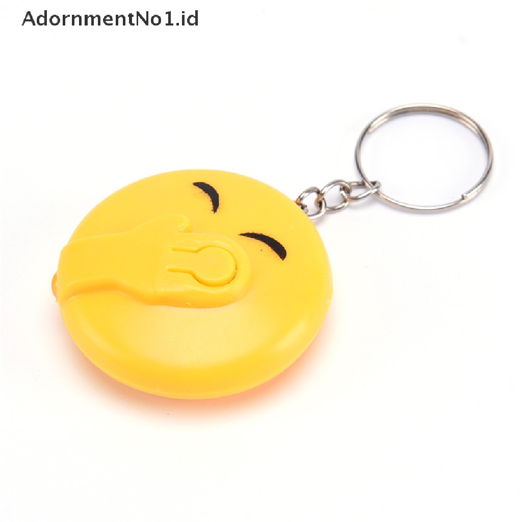 (AdornmentNo1) Gantungan Kunci Desain Kartun Emoji Dengan Lampu Senter Led + Suara Untuk Anak