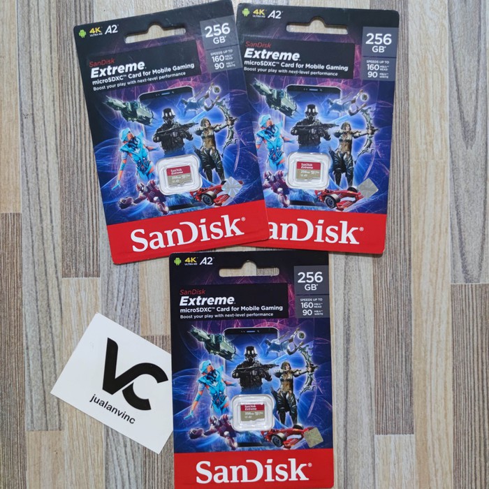 MicroSD SanDisk Extreme 256GB A2 4K V30 U3 Memory Card 256 GB Micro SD SDXC 160MBPS Kartu Memori