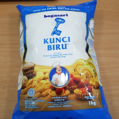 

Bogasari Tepung Terigu Premium Kunci Biru 1kg Protein Sedang Flour