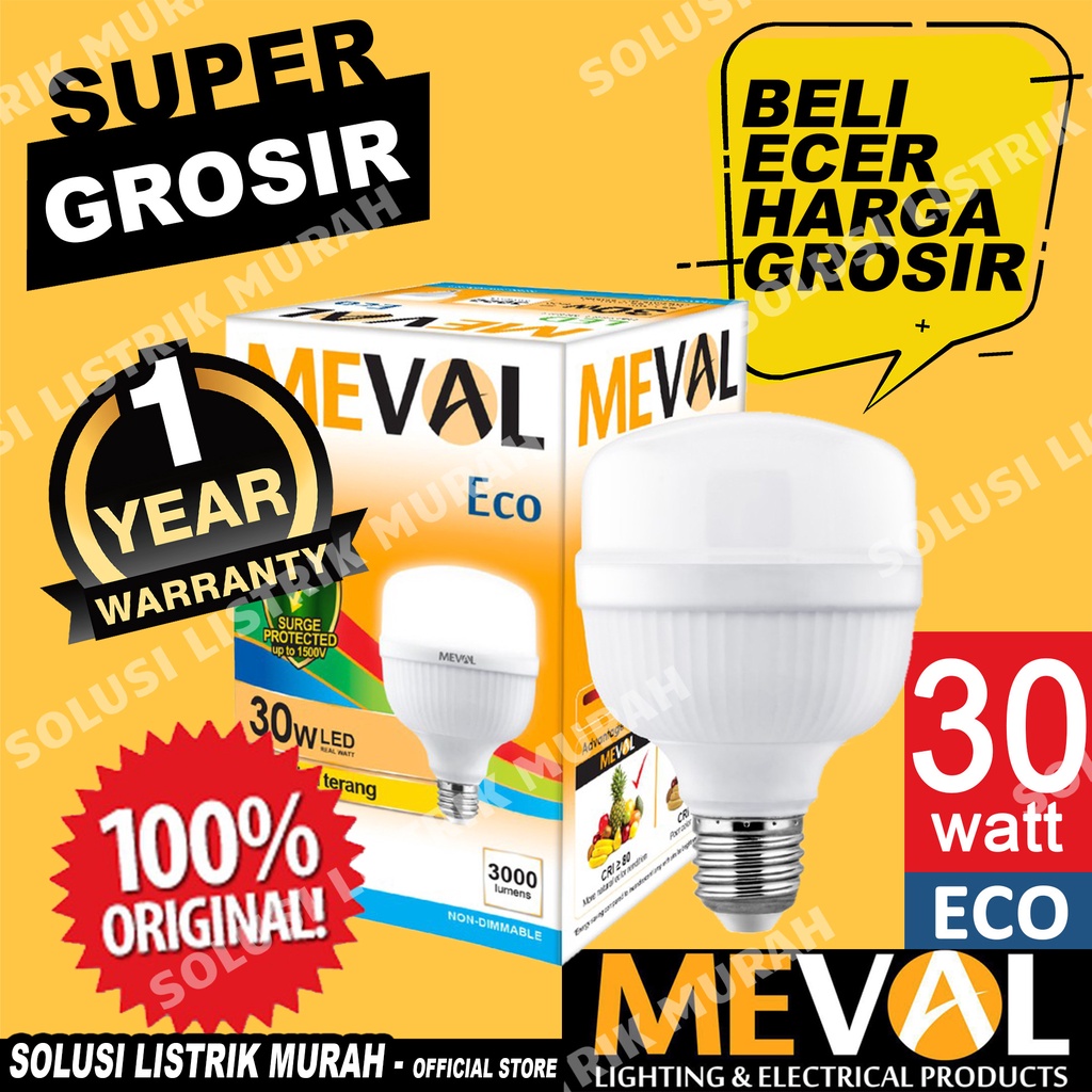 MEVAL Eco Lampu LED Kapsul 30W Putih