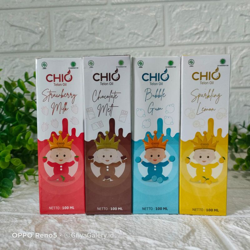 CHIO TELON OIL 100ml Minyak Telon Bubble Gum, Coklat, Lemon essentials oil