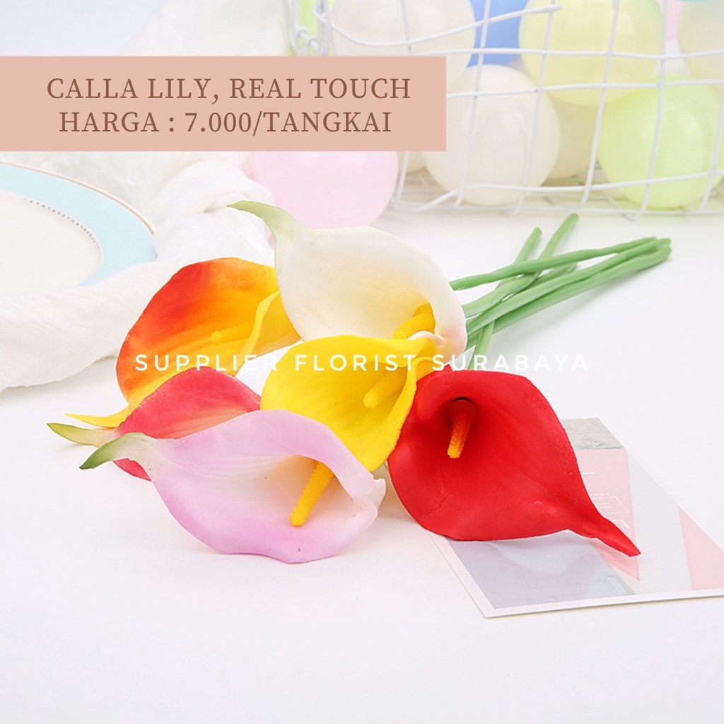 CALLA LILY CALLALILY REAL TOUCH BAHAN LATEX FOAM SUPER PREMIUM QUALITY BUNGA PALSU CALALILY ARTIFICIAL FLOWER
