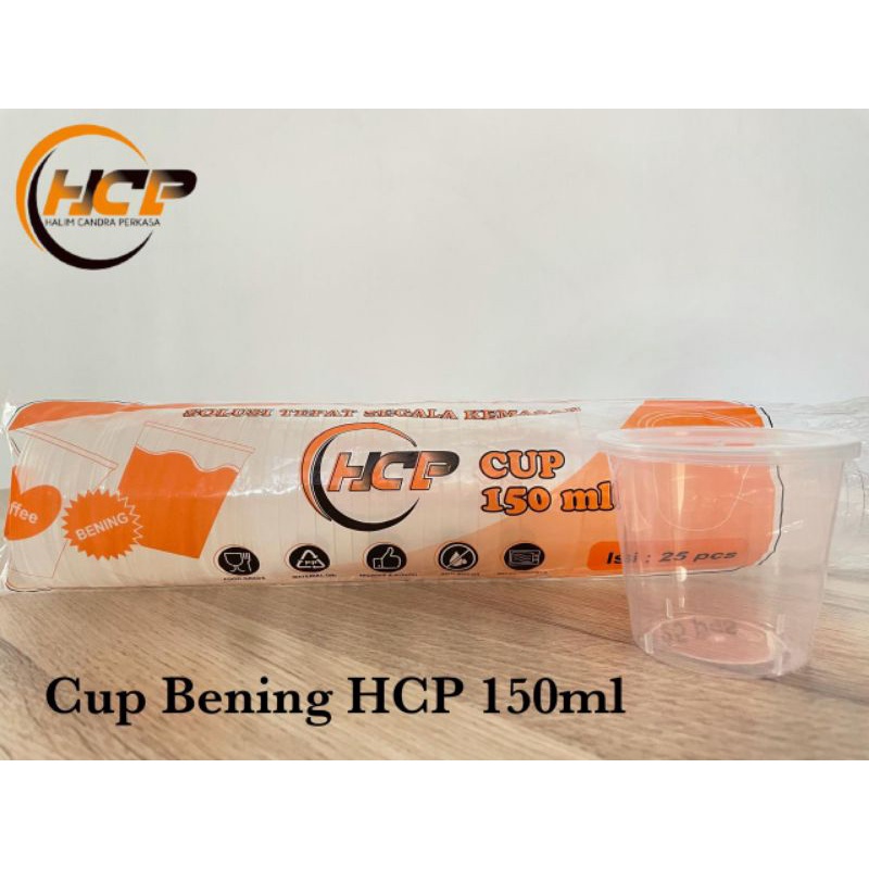 Thinwall Cup Puding Bening 150ml Klir (25 Pcs) Tempat Selai Gelas Eskrim Slime Sambal Puyo