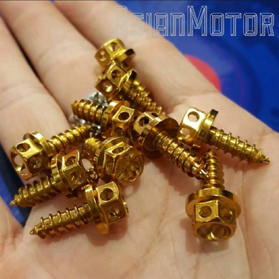 Baut Baud Body Bodi Probolt Pro Bolt Flower Bunga Gold 1 Pcs Satuan