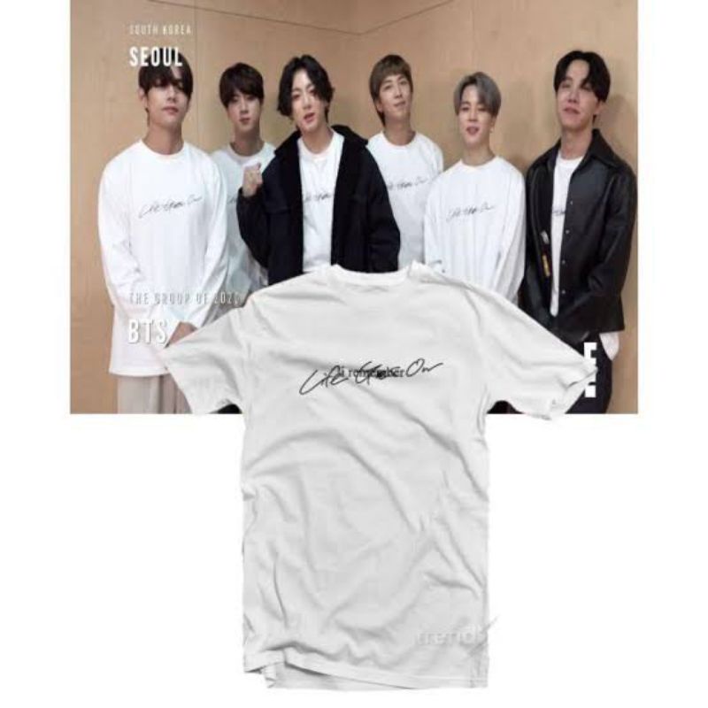 Kaos BTS Life goes on lengan pendek free foto BTS