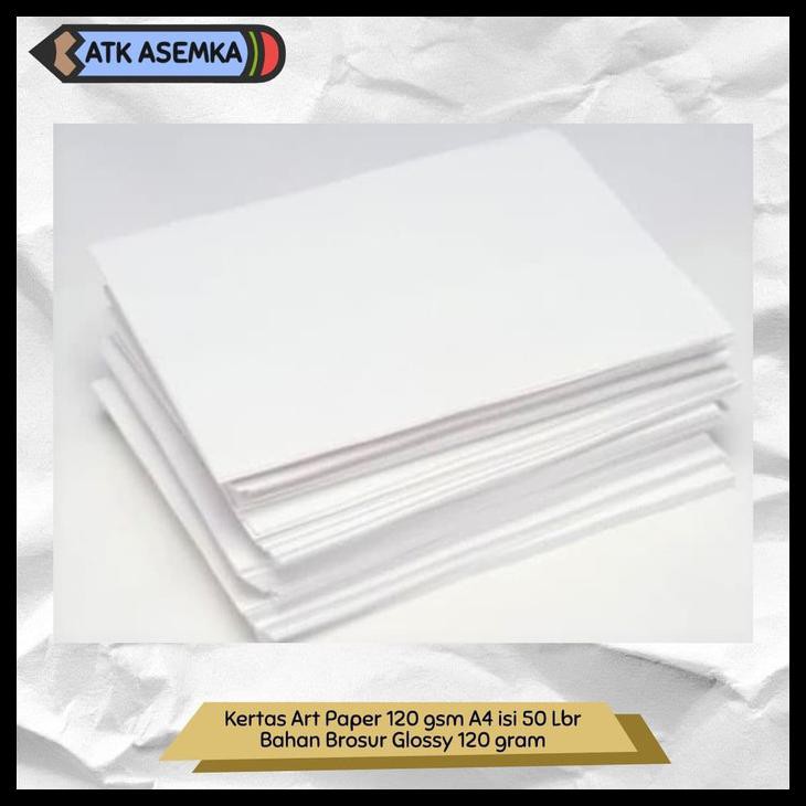 

PAKET HEMAT KERTAS ART PAPER 120 GSM A4 ISI 50 LBR / BAHAN BROSUR GLOSSY 120 GRAM !!!!