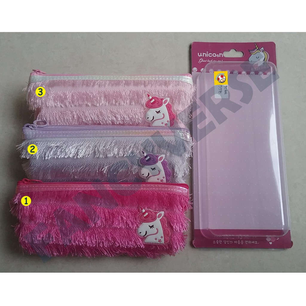 

Pencil Case Resleting Bulu Unicorn 5970 / Kotak Pensil Tepak Pensil