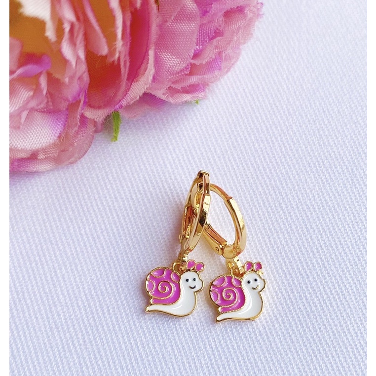 Anting Anak Lapis Emas Pink Snail