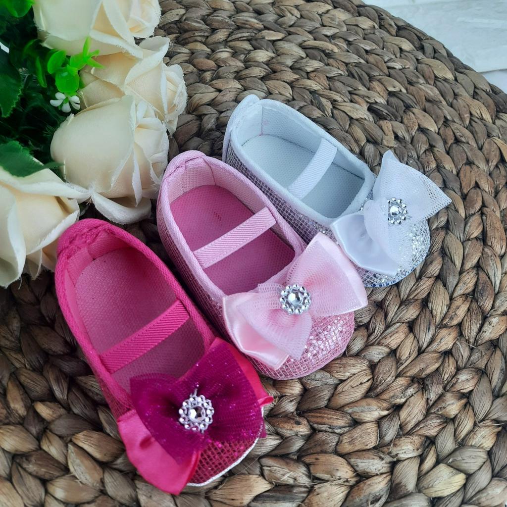 [TAMAN SEPATUKU] SEPATU TRENDY MURAH PREWALKER ANAK PEREMPUAN 0-12 BULAN GEL MANIK MOTIF BLING-BLING FPX05