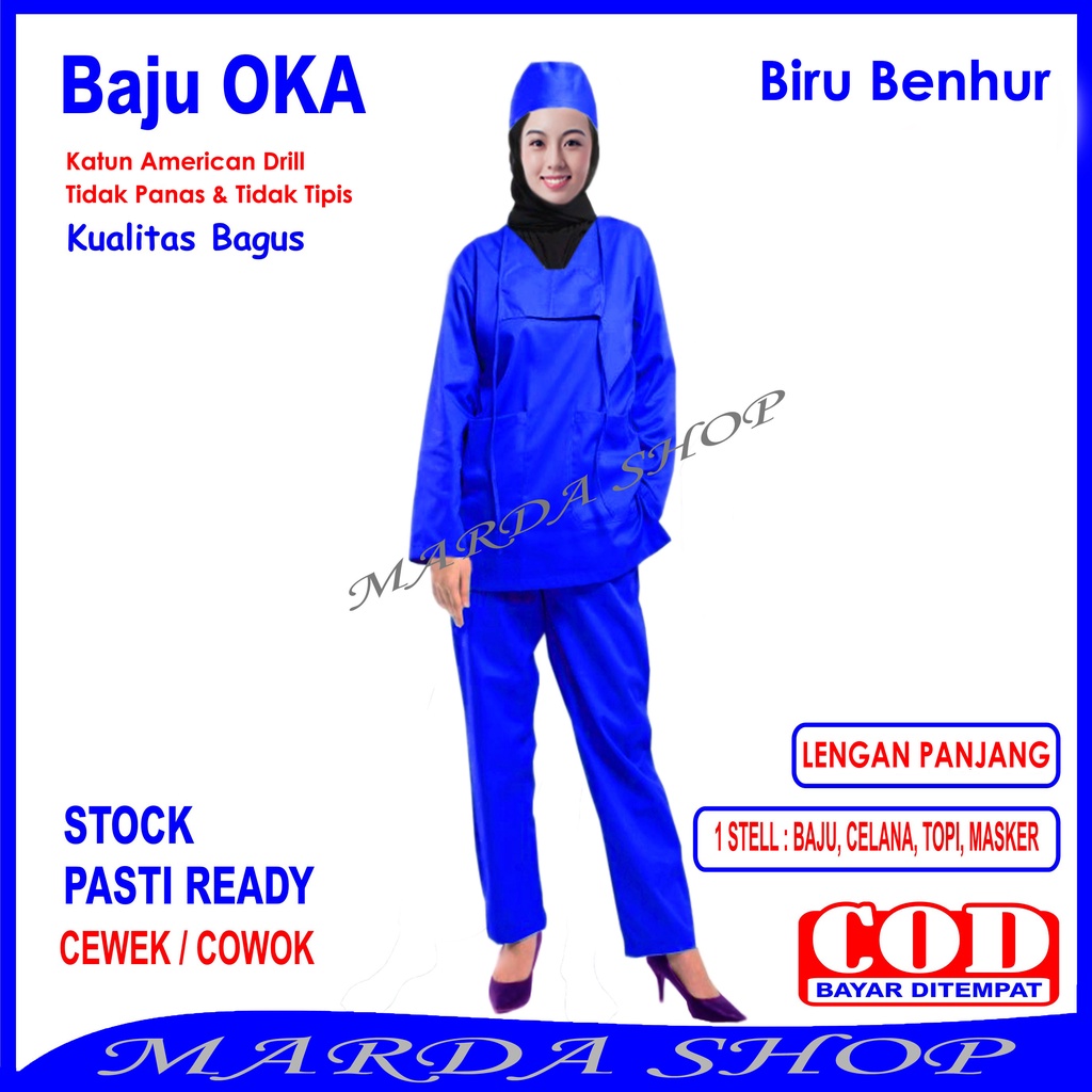 Baju OKA/Baju Scrub/Baju Perawat, Pria Wanita Lengan Panjang