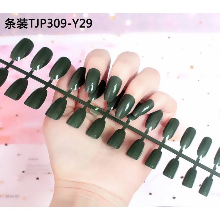 Fake Nails kuku01 Art tips Matte Nude Coffin Ballerina Drop shaped Press On Fake full cover 24pc