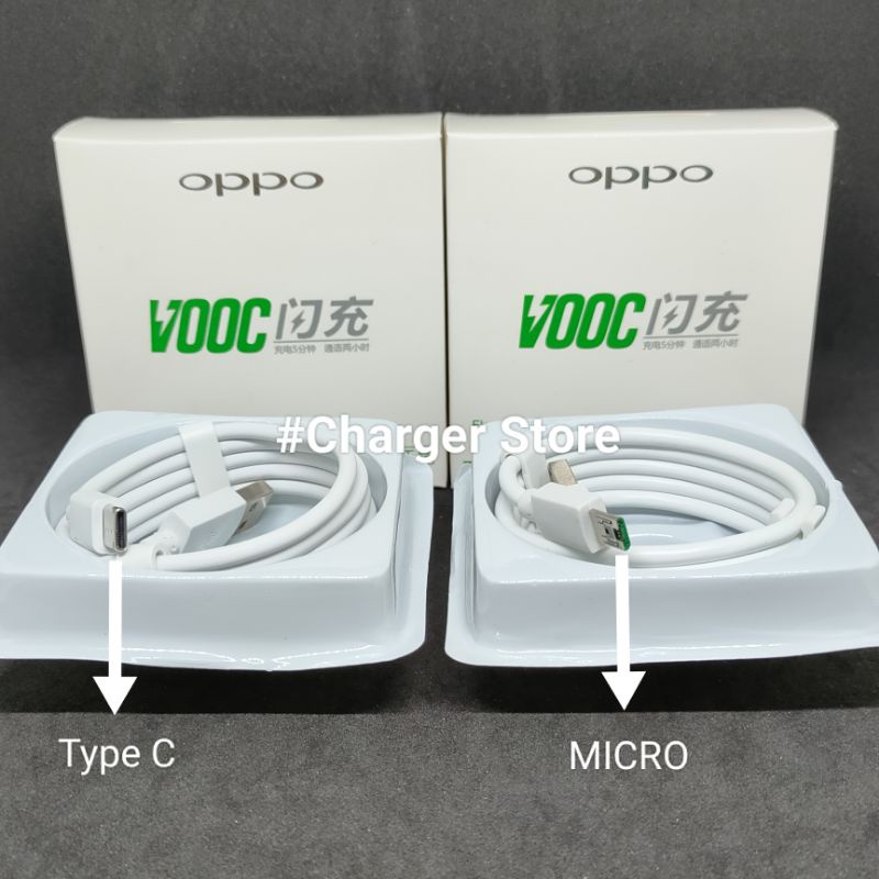 Kabel Data Oppo Fast Charging VOOC Micro USB - Type C ORIGINAL