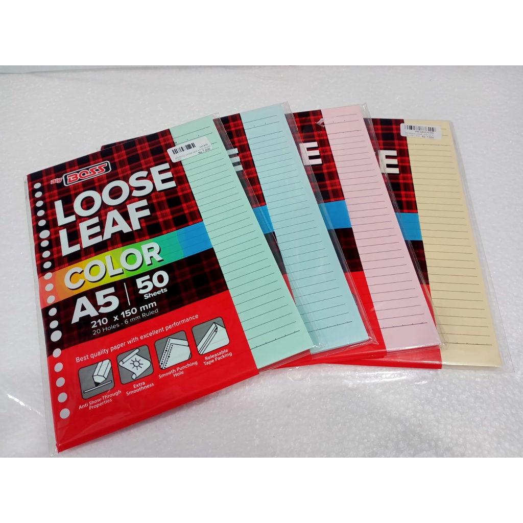 

KERTAS BINDER WARNA / LOOSE LEAF COLOR A5 BIG BOS 50