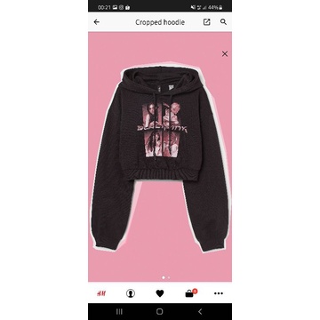 NEW H&M WOMAN CROPPED HOODIE BLACKPINK EDITION