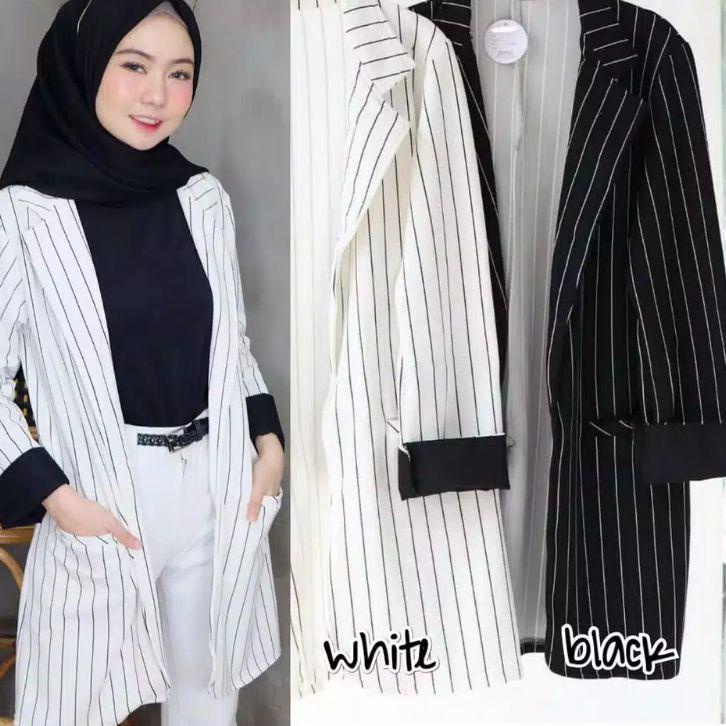 Koleksi Terbaru.. Blazer Wanita Nagita Salur Blazer Korea Casual Atasan Outer Terbaru Kekinian Korea