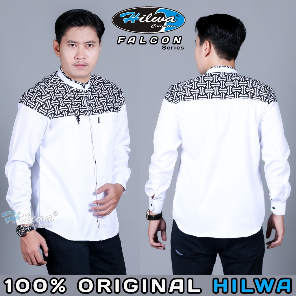 [BEST SELLER] BAJU KOKO HILWA ORIGINAL TERBARU Motif Falcon Seragam Hadroh Baju Muslim Pria Kemeja Batik Lengan Panjang