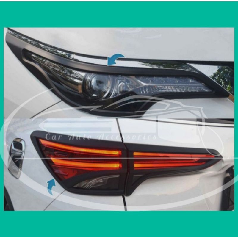 Paket Garnish Lampu Hitam Doff Fortuner 2016-2020
