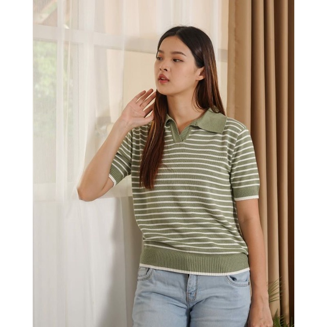 Merry Polo Cotton Knit Stripes by Knitting Warehouse NBN (289)