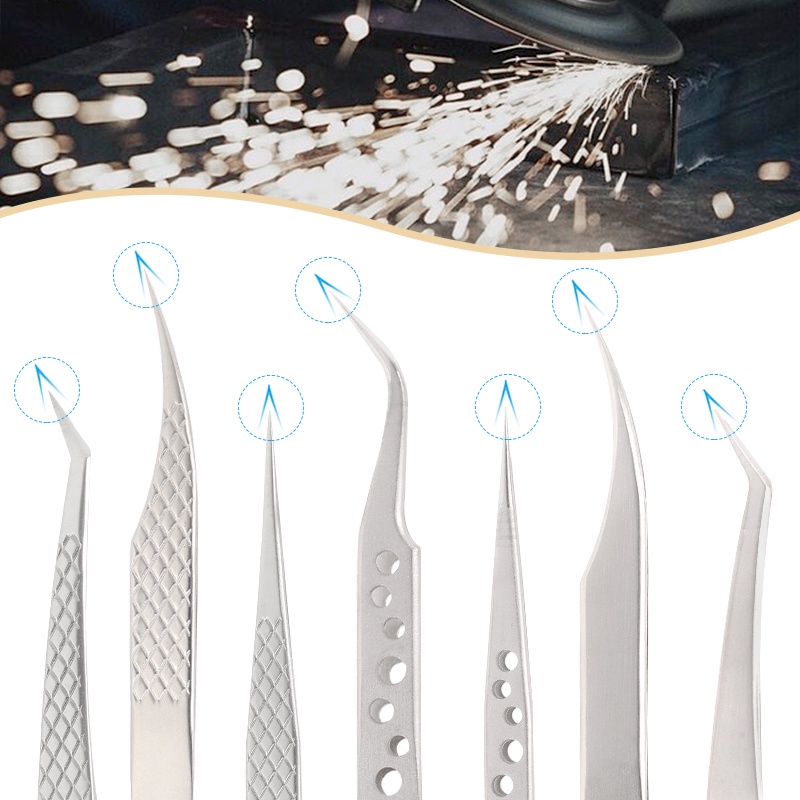 1pcs Professional Eyelash Tweezers 3D Volume Anti-static Eyelash Extension Tweezer Steel Eyelashes Excellent Closure Makeup Tool