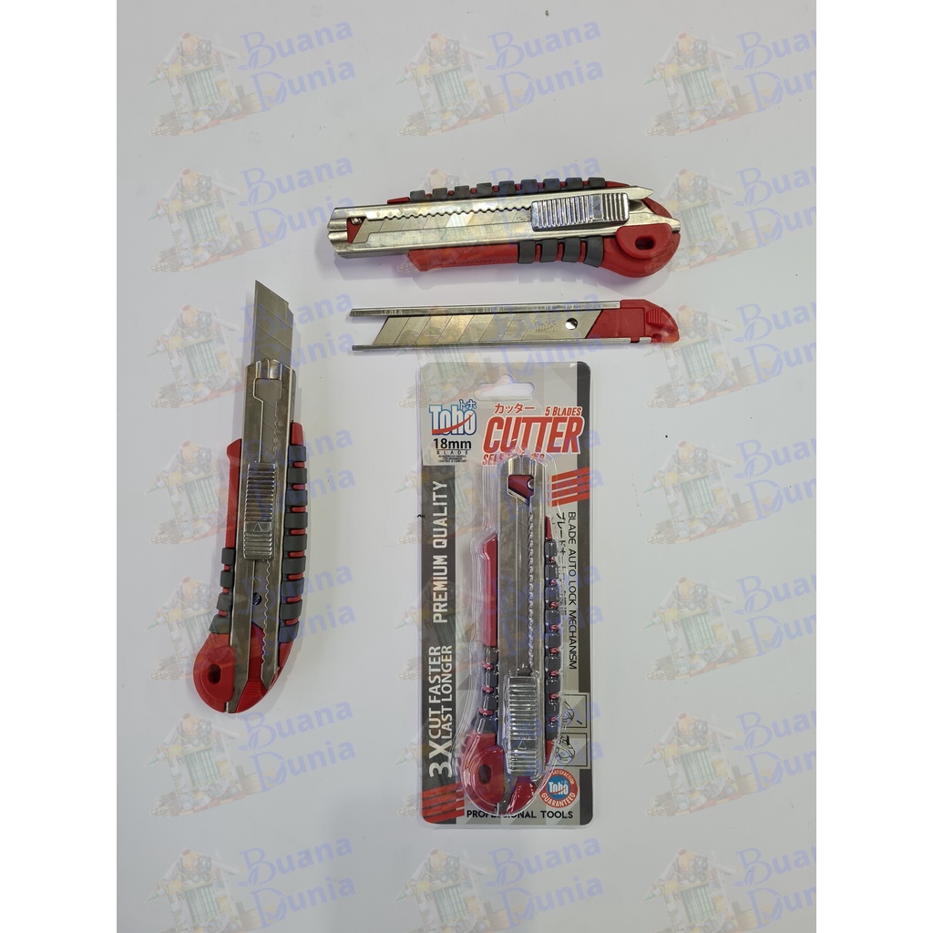 

Cutter Toho Merah Premium 5 Blades | Pisau Cuter Self Loading Red 18mm
