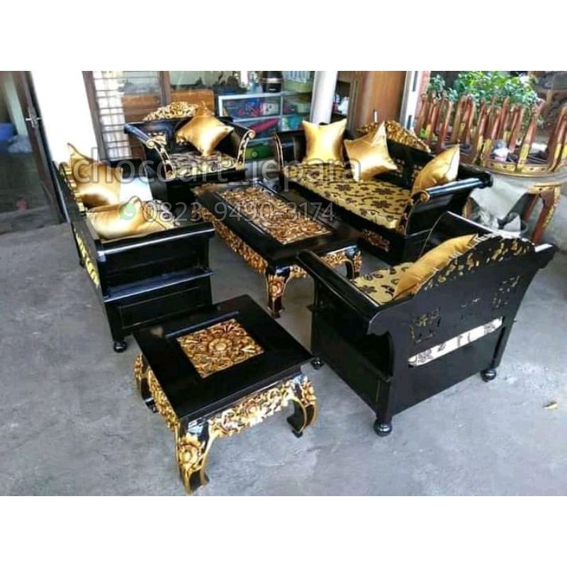 Kursi madura jati / kursi madura matahari kombinasi gold emas by chocoart jepara terbaru
