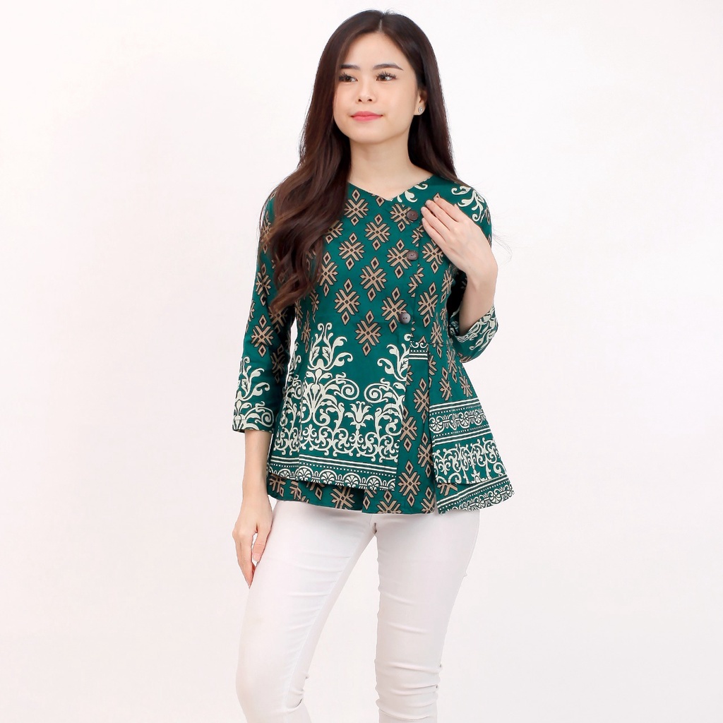 Batik wanita - Atasan blouse batik wanita fashion 184 SG-GREEN D