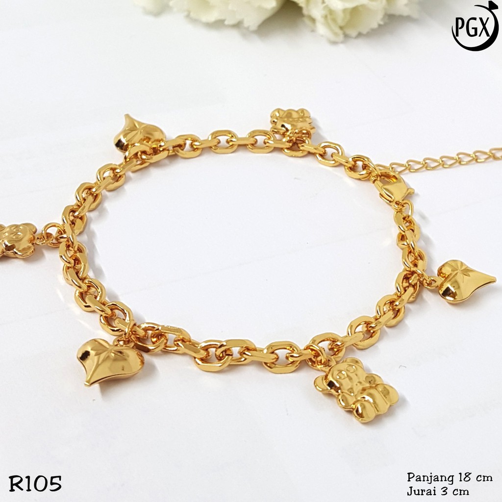 PGX Gelang Tangan Xuping Wanita Perhiasan Lapis Emas Aksesoris Fashion Premium - R105