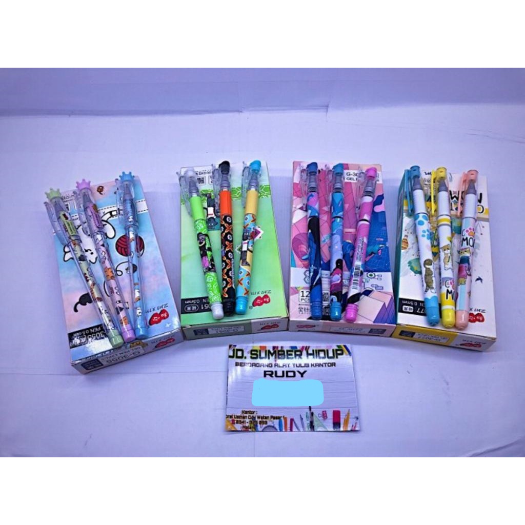

Pulpen Gel 0.5mm (G-3055), Harga perlusin isi 12 pcs