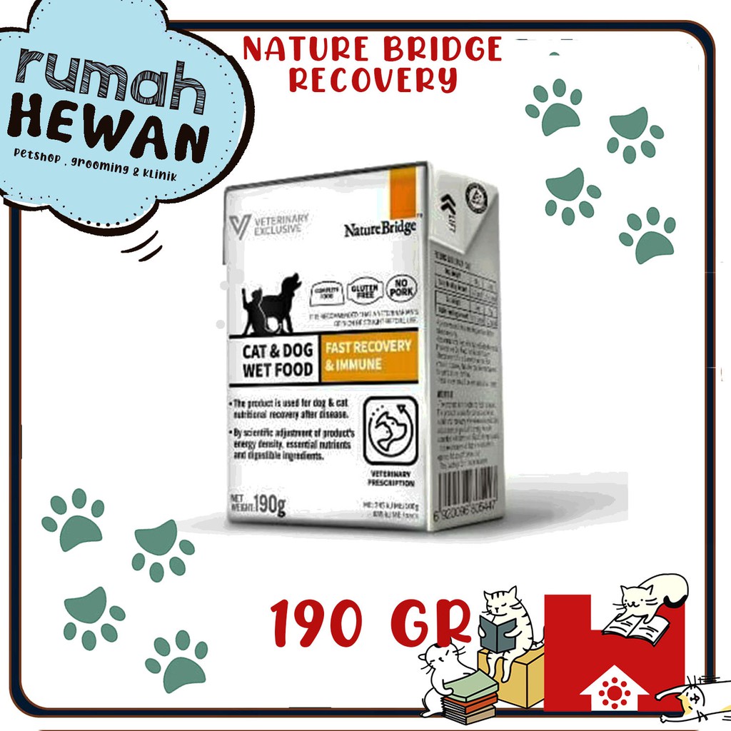 Promo Nature Bridge Fast Recovery &amp; Immune 190gr - Makanan basah kucing anjing wet food 190 gr