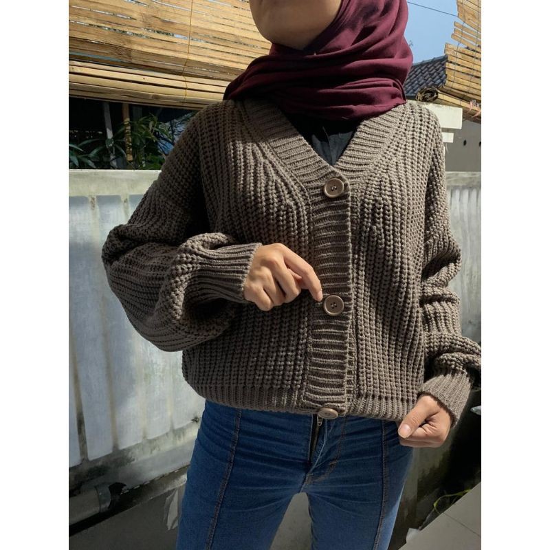 MURAH/ NAKARA CARDI RAJUT PREMIUM TEBAL /3Get Halus dan Adem-Khaki