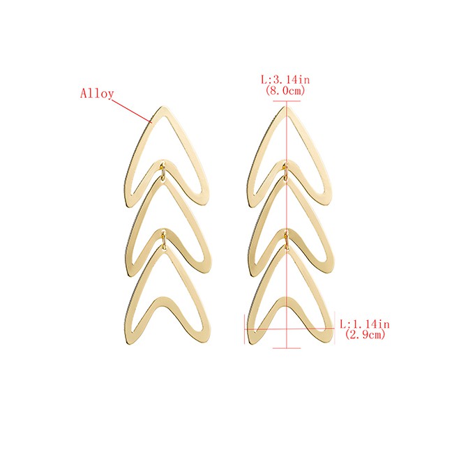 LRC Anting Tusuk Fashion Silver Color Pure Color Decorated Earrings F26650