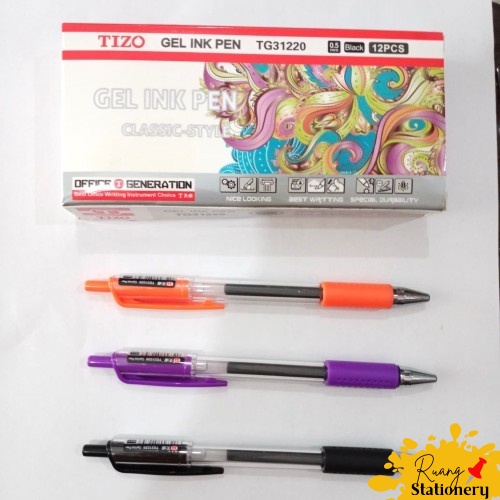 

TIZO Pena Gel Pen TG-31220 0.5mm Hitam Per Pcs