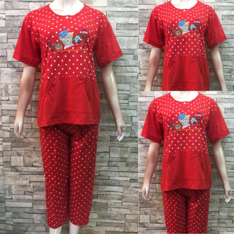 CP SIELIE WARNA | BAJU TIDUR DEWASA| PIYAMA | COD-6048 Merah