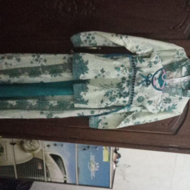 Sarimbit Family Keluarga Gamis Batik Muslim Krisdayanti (kd) Dasar Cream Toska
