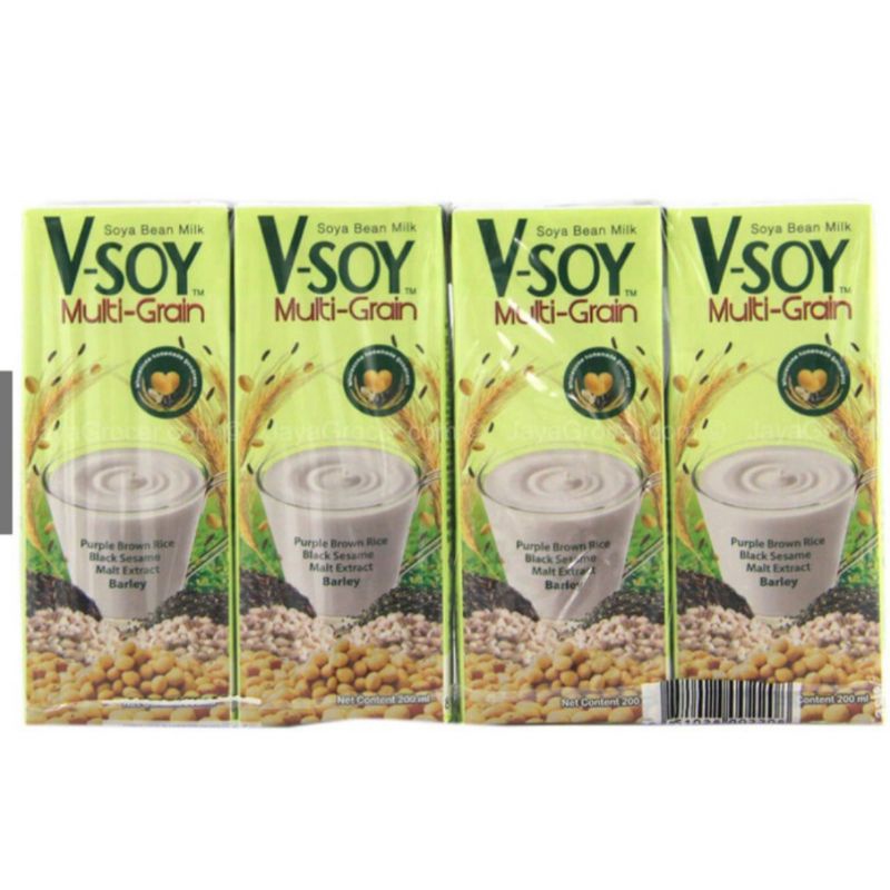 

vsoy / v-soy multi grain / v soy susu kedelai 200ml packing ekonomis