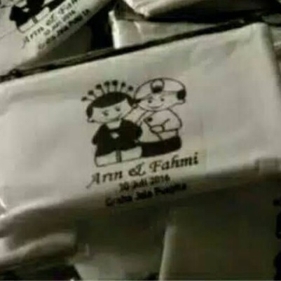 Souvenir pouch blacu / dompet souvenir uk.10*15+sablon+packing